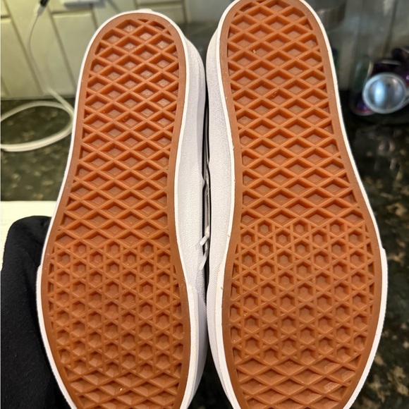 Vans White platform Canvas Sneakers White check board size 6 1/2. Brand new - Picture 2 of 4